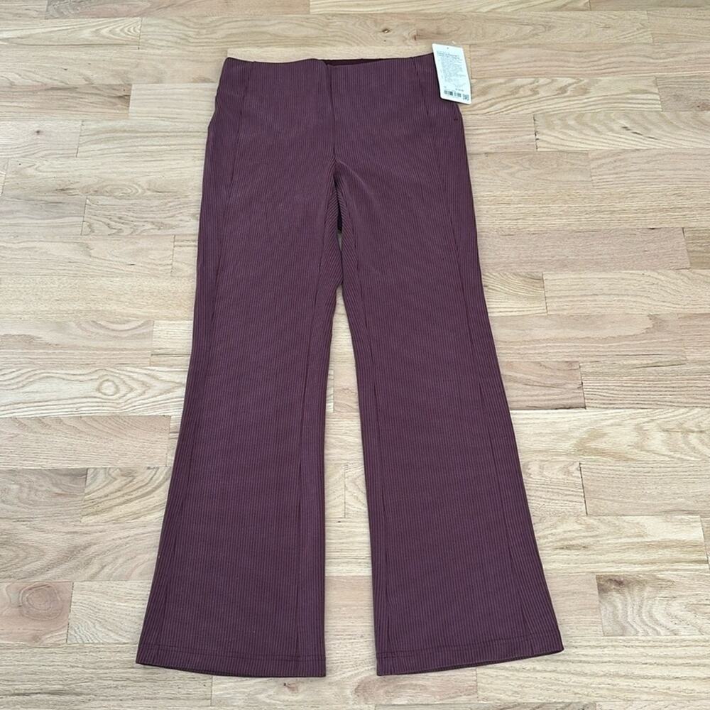 Lululemon Ribbed Softstreme Flared Pant 33" Regular Garnet/Maroon Size 12 - Picture 6 of 11